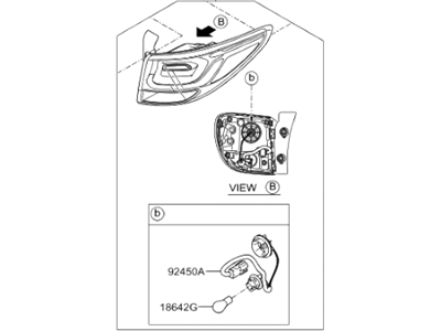 Hyundai 92402-B8630 Lamp Assembly-Rear Combination,RH
