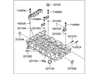 2017 Hyundai Accent Cylinder Head - 22100-2B701