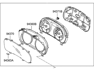 Hyundai 94001-1E240 Cluster Assembly-Instrument(Mph)