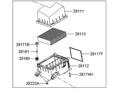 Hyundai Sonata Air Filter Box - 28110-3K550