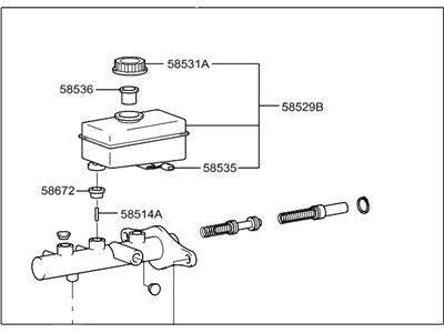 1999 Hyundai Sonata Brake Master Cylinder Reservoir - 58510-38004