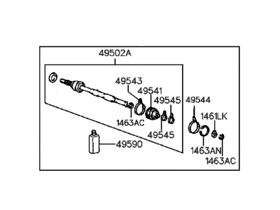 1990 Hyundai Sonata CV Joint - 49607-33C00