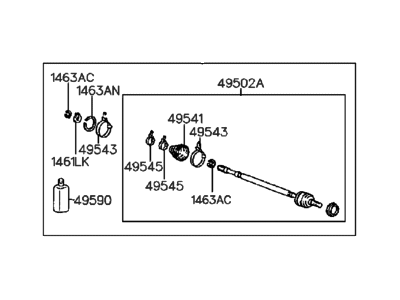 1989 Hyundai Sonata CV Joint - 49507-33C00