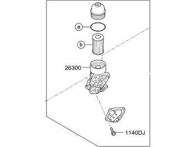 Hyundai 26300-3CAB1 Complete Oil Filter Housing Assembly