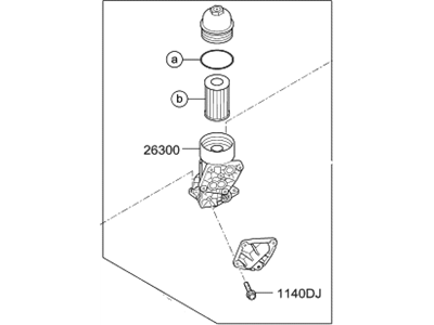 Hyundai 26300-3CAB1 Oil Filter Complete Assembly