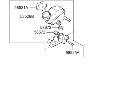 2013 Hyundai Azera Brake Master Cylinder Reservoir - 58510-3V500