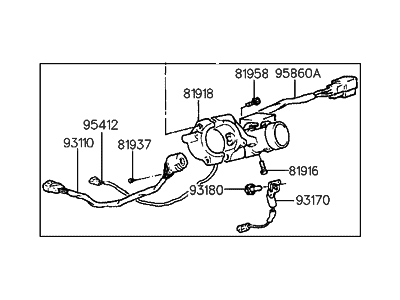 Hyundai 81910-33112 Body & Switch Assembly-Steering & IGNTION