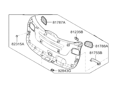 Hyundai 81750-4Z600-NBC Panel Assembly-Tail Gate Trim