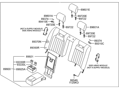 Hyundai 89300-3M710-BBF Back Assembly-Rear Seat