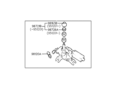 Hyundai 98700-29601 Rear Wiper Motor & Linkage Assembly