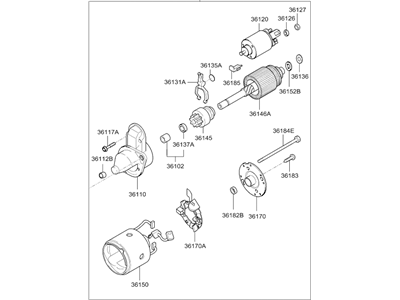 2010 Hyundai Accent Starter Motor - 36100-22810