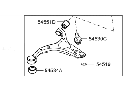 2006 Hyundai Santa Fe Control Arm - 54500-2B100