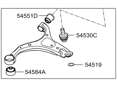 2006 Hyundai Santa Fe Control Arm - 54501-2B100