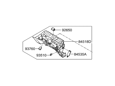 Hyundai 84540-3V005-YDA Cover Assembly-Glove Box Upper