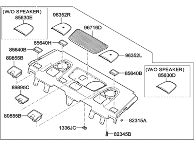 Hyundai 85620-3V070-HZ Trim Assembly-Package Tray Front