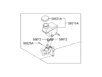 Hyundai Brake Master Cylinder - 58510-3Q400