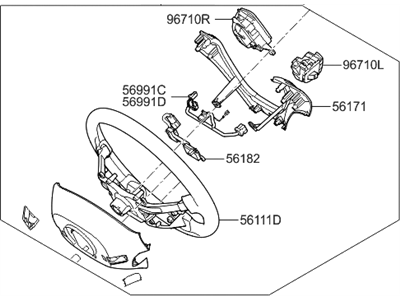 2014 Hyundai Equus Steering Wheel - 56100-3N770-RD4