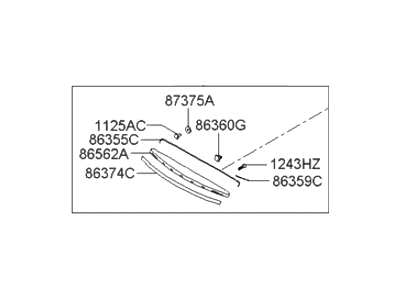 Hyundai 86355-3L300 Garnish Assembly-Radiator Grille,Upper