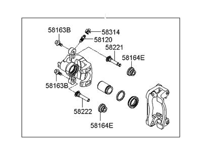 Hyundai 58300-1G300 Disc Brake Assembly-Rear,LH