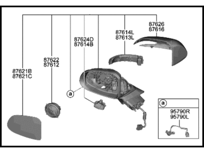 Hyundai Santa Fe Hybrid Car Mirror - 87610-S2420