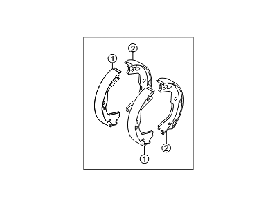 Hyundai 58305-2MA00 Shoe & Lining Kit-Rear Parking Brake