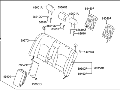 Hyundai 89300-4R405-YDY Back Assembly-Rear Seat