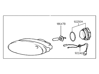 1993 Hyundai Sonata Fog Light - 92202-34000