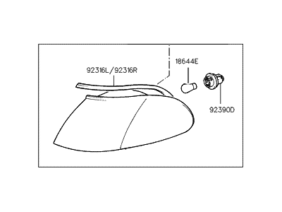 Hyundai 92302-34050 Lamp Assembly-Front Combination,RH