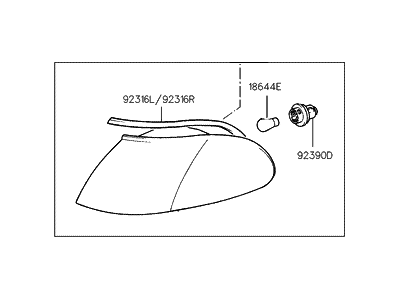 Hyundai 92301-34550 Lamp Assembly-Front Combination,LH
