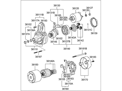 Hyundai Elantra Touring Starter Motor - 36100-23170