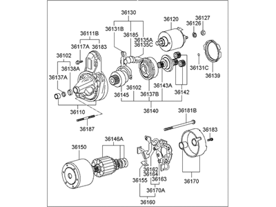 2004 Hyundai Elantra Starter Motor - 36100-23060