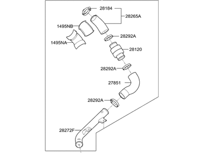 Hyundai 28250-2B710 Pipe & Hose Assembly-Turbo Changer WATERFEED