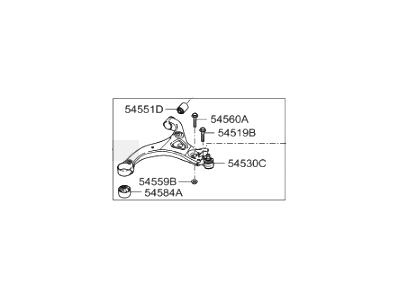 Hyundai 54500-3J000 Arm Complete-Front Lower,LH