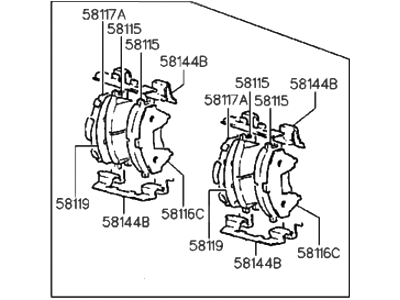 Hyundai Excel Brake Pad Set - 58101-24A00