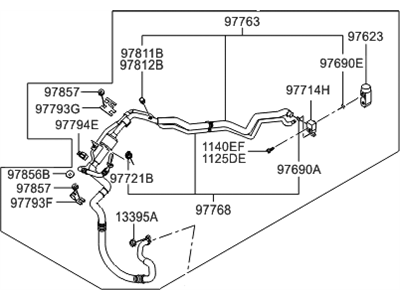 2007 Hyundai Santa Fe A/C Hose - 97759-2B300