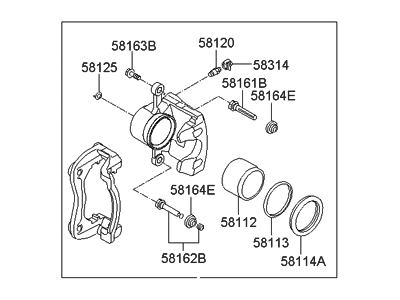 2013 Hyundai Veloster Brake Caliper - 58180-2VA00