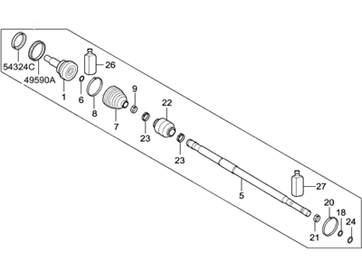 2012 Hyundai Elantra Axle Shaft - 49591-3X1B0