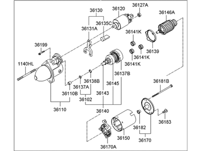 2015 Hyundai Genesis Coupe Starter Motor - 36100-3C230