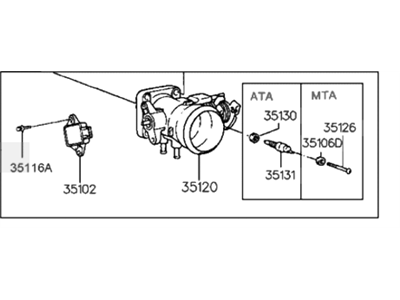 1995 Hyundai Elantra Throttle Body - 35100-23001