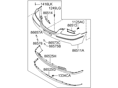 2006 Hyundai Azera Bumper - 86510-3L200