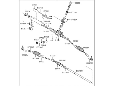 Hyundai Equus Steering Gear Box - 57700-3N301