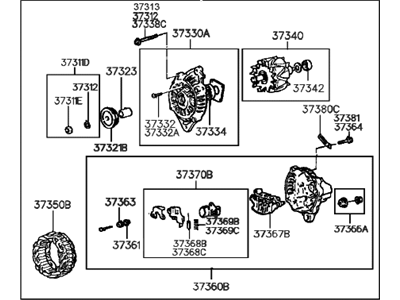 1994 Hyundai Elantra Alternator - 37300-33010