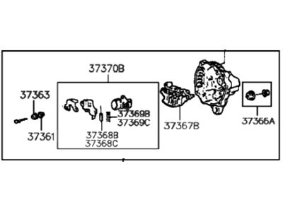 1994 Hyundai Elantra Alternator Case Kit - 37360-33010