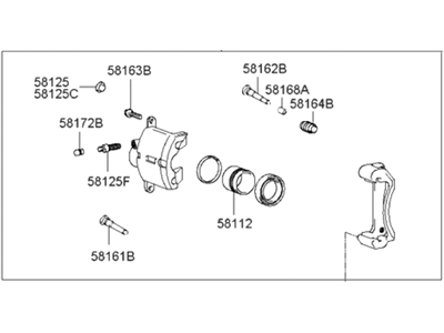 2008 Hyundai Tiburon Brake Caliper - 58180-2CA01