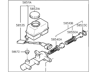 1996 Hyundai Accent Brake Master Cylinder - 58510-22000