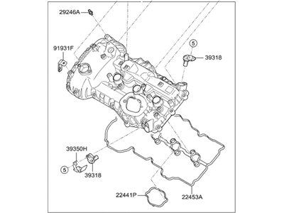 Hyundai 22410-3LTA0 Cover Assembly-Rocker,LH