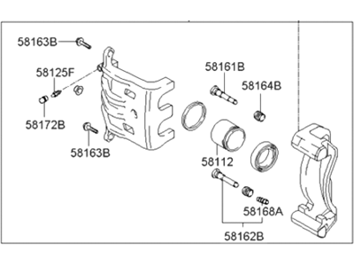 Hyundai 58180-26A11 CALIPER Kit-Front Brake,LH