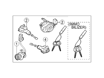 Hyundai 81905-3X720 Lock Key & Cylinder Set