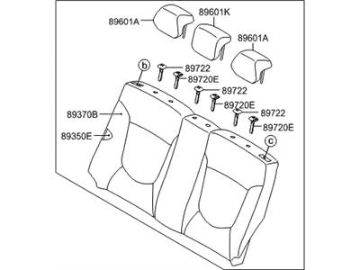 Hyundai 89300-1R660-N2A Back Assembly-RR Seat