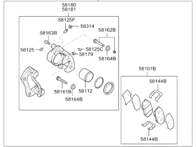 2014 Hyundai Sonata Brake Caliper - 58110-3Q500